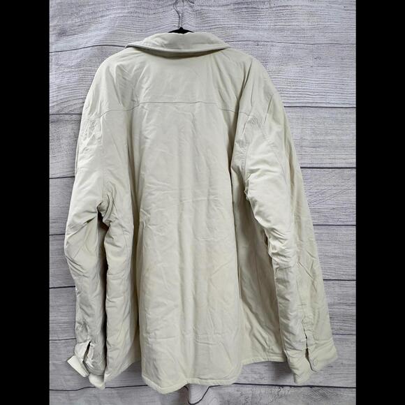 Amazon Essentials Cream Button Down Shacket Nylon Loose Fit Men Size 3XL Tall - Picture 3 of 5